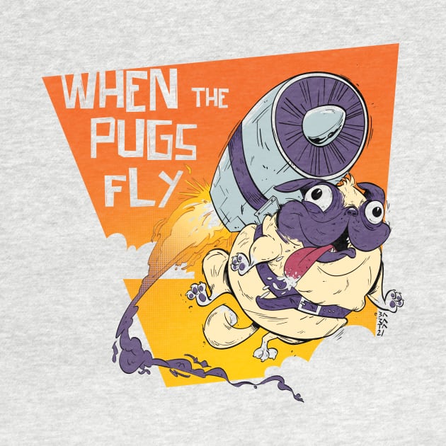 When The Pugs Fly by Ronaldo Barata